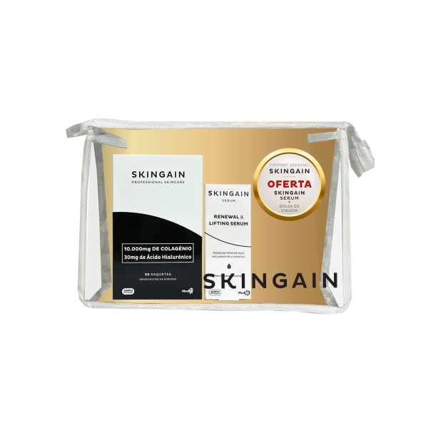 Skingain Ampliphar Colagénio 30 Saquetas + Sérum Renewal e Lifting 30ml